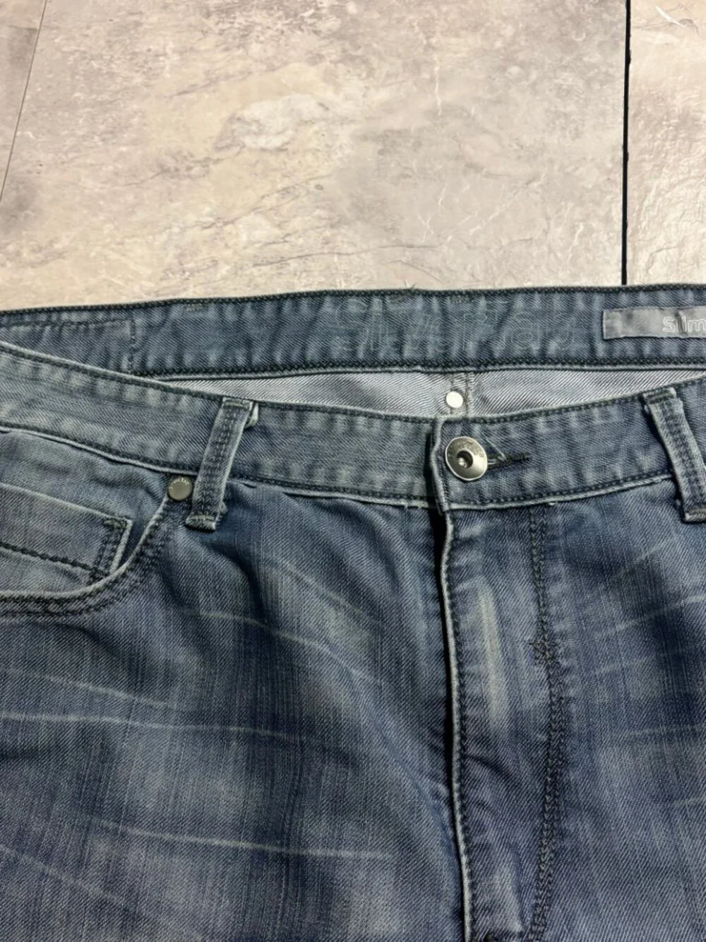 Levi's SilverTab Slim Straight Jeans 38x32 Blue Flap Pocket Y2K